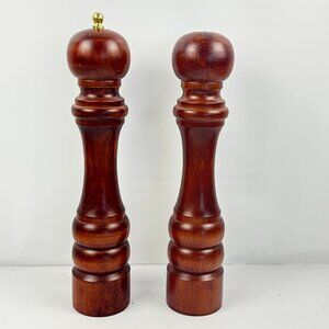 SMC Salt Shaker & Pepper Mill Grinder set 11" Vintage Walnut Brown Wood New Box